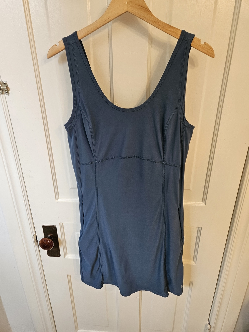 Lolë Blue Active Athletic Tank Dress with Built-in Shorts & Pockets